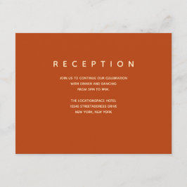 Informationen zu Burnt Orange Empfang Begleitkarte