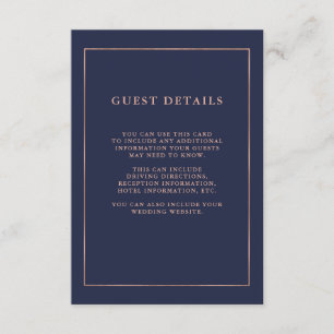 Informationen zu den Gast-Details zum Gold Border Begleitkarte