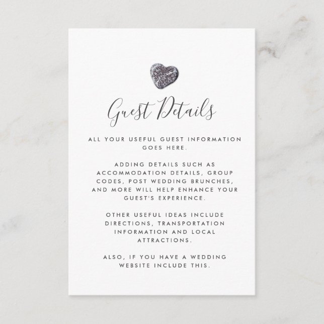 Informationen zu den Pebble Heart Discovery Begleitkarte (Vorderseite)