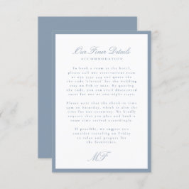 Informationen zu Dusty Blue Monogram Classic Weddi Begleitkarte