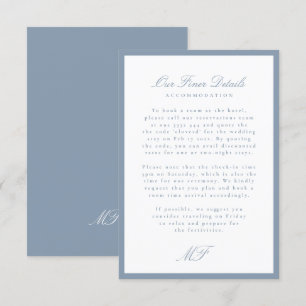 Informationen zu Dusty Blue Monogram Classic Weddi Begleitkarte