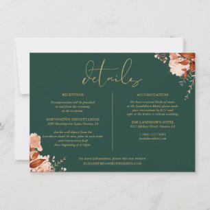 Informationen zu Emerald Gold Floral Wedding Einladung