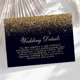 Informationen zu Gold Confetti Navy Blue Wedding Begleitkarte