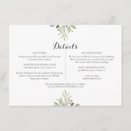 Informationen zu Grünen-Hochzeitsskripten Begleitkarte