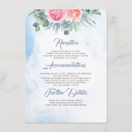 Informationen zu Hochzeiten in Rosa und Blau Begleitkarte