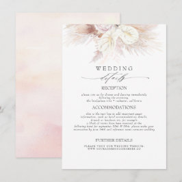 Informationen zu Hochzeiten von Anthurien und Pamp Begleitkarte