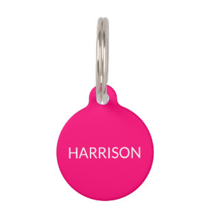 Informationen zu individuelle Name Hot-Pink-Hund Haustiermarke
