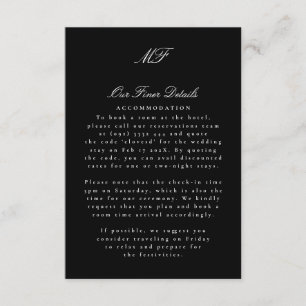 Informationen zu Monogram Classic Schwarz-weiß Wed Begleitkarte