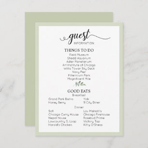 Informationen zu Sage Green Wedding Begleitkarte