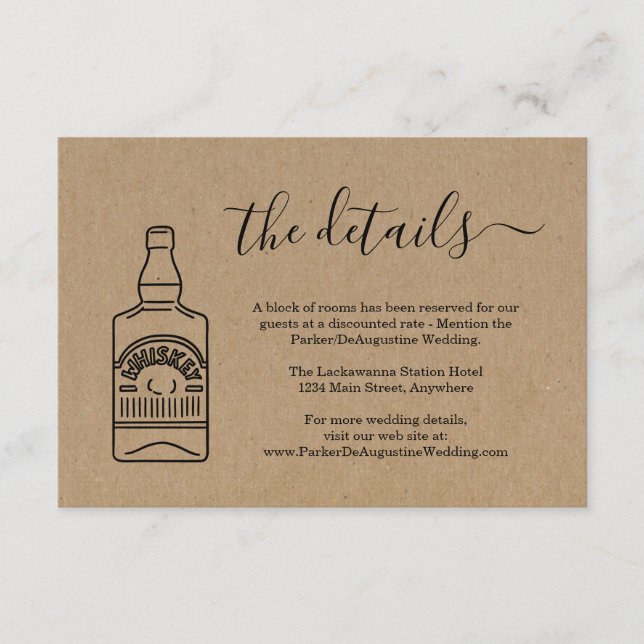 Informationen zu Whiskey-Elementen Umschließungska Begleitkarte (Vorderseite)