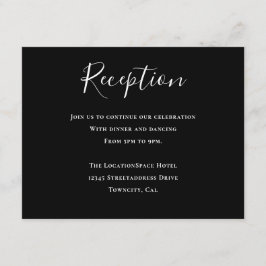 Informationen zum Empfang Schwarzer Typografie Begleitkarte