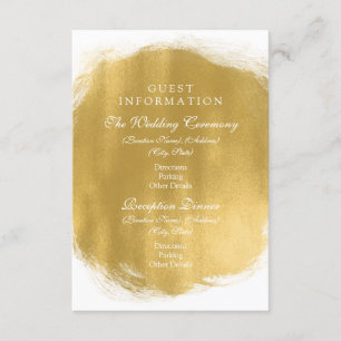 Informationen zum Hochzeitgast Gold Paint Look Begleitkarte