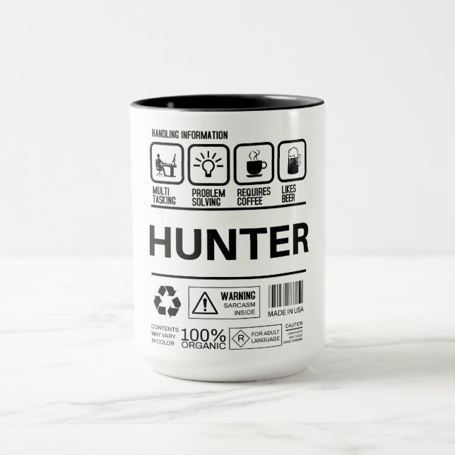 Informationen zum Umgang mit Funny Hunter Tasse (Zentrum)