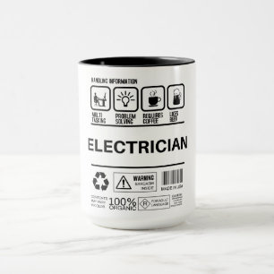 Informationen zum Umgang mit lustigen Elektrikern Tasse