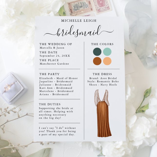 Informationen zur Bridesmaid Info Card Aquamarin,  Einladung (Von Creator hochgeladen)
