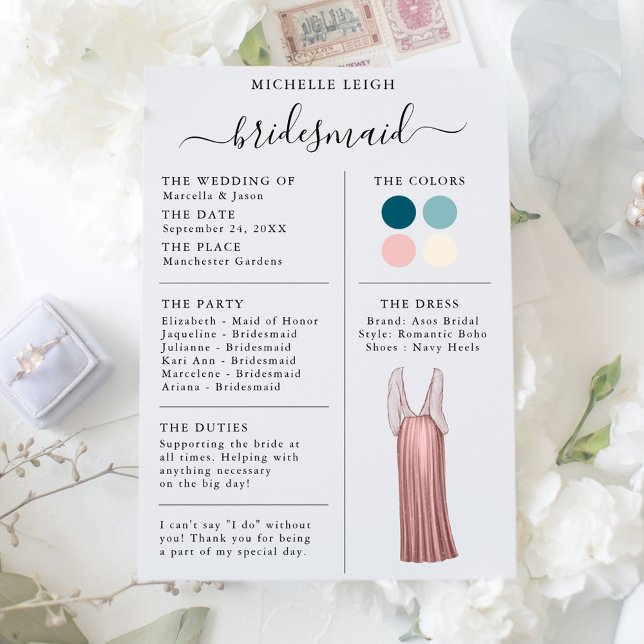 Informationen zur Bridesmaid Info Card Aquamarin,  Einladung (Von Creator hochgeladen)