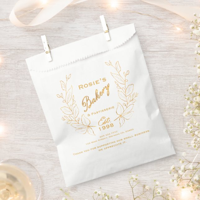 Informationen zur Chic Gold Wreath Bakery Company Geschenktütchen (Ausgeschnitten)