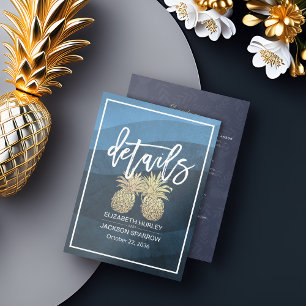 Informationen zur Hochzeit Gold Ananas Couple Begleitkarte