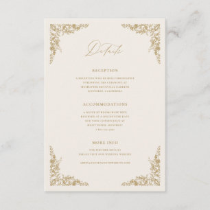 Informationen zur Hochzeitskarte für Gold & Cream Begleitkarte
