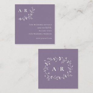 Informationen zur Hochzeitswebsite für Weinstöcke  Begleitkarte