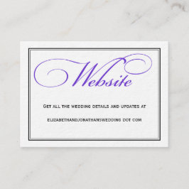 Informationen zur lila kalligraphischen Hochzeitss Begleitkarte
