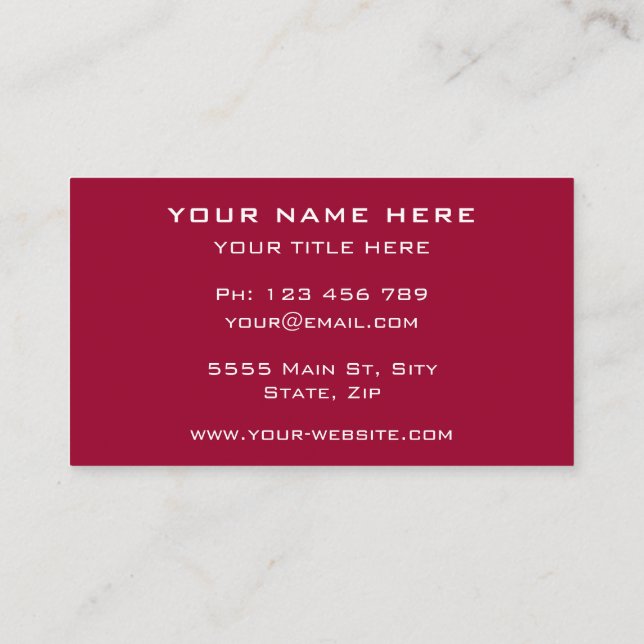 Informationen zur personalisierten Visitenkarte Ih (Rückseite)