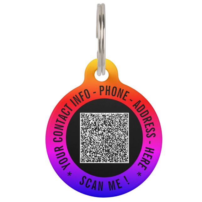 Informationen zur QR-Code-Prüfung Benutzerdefinier Haustiermarke (Vorderseite)