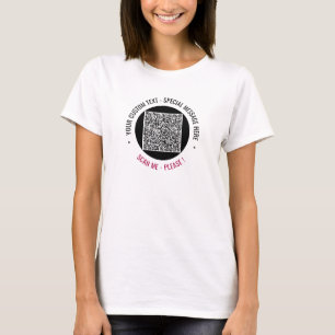 Informationen zur QR-Codeprüfung und zum benutzerd T-Shirt