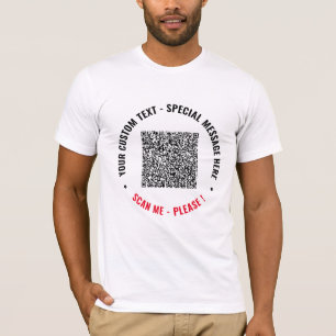 Informationen zur QR-Codeprüfung und zum benutzerd T-Shirt