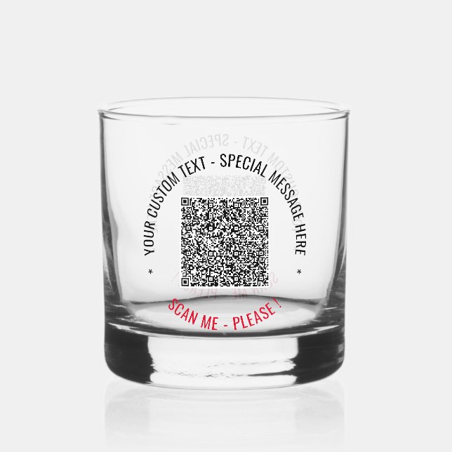 Informationen zur QR-Codeprüfung und zum benutzerd Whiskyglas (Vorderseite)