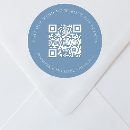 Informationen zur QR-Website für Hochzeiten uAwg b Runder Aufkleber
