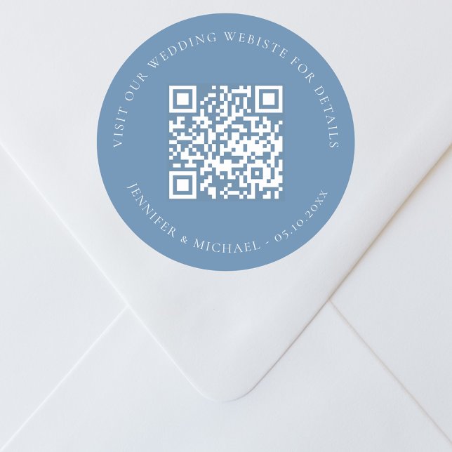 Informationen zur QR-Website für Hochzeiten uAwg b Runder Aufkleber (Von Creator hochgeladen)