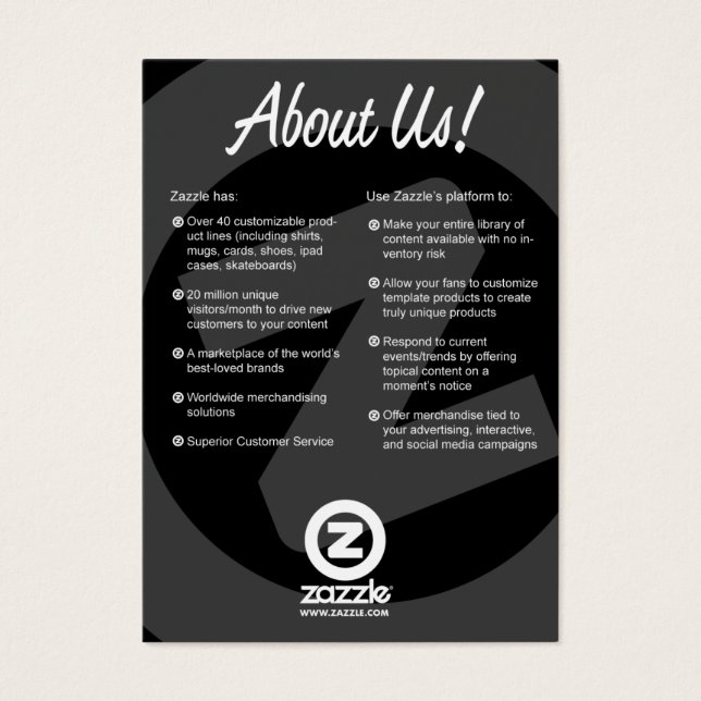 Informationen zur US-Karte (Vorderseite)