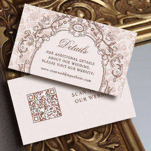 Informationen zur Vintagen RahmenWedding-Website Begleitkarte