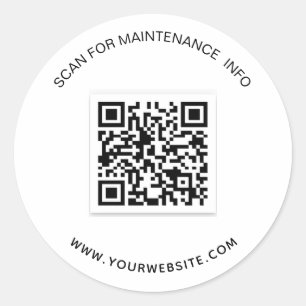 Informationen zur Wartung von QS-Code in weißem sc Runder Aufkleber