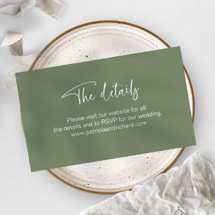 Informationen zur Website für Hochzeiten - Online- Begleitkarte