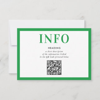 INFORMATIONSEINSATZ moderne Kelly-Grün-QR-Code Einladung