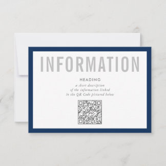 INFORMATIONSEINSATZ moderne minimale QR-Code navy Einladung