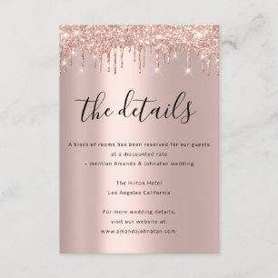 Informationseinschlusskarte Hochzeitsdetails Rose Begleitkarte