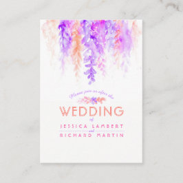 Informationskarte für das Hochzeitspaziergang lila Begleitkarte