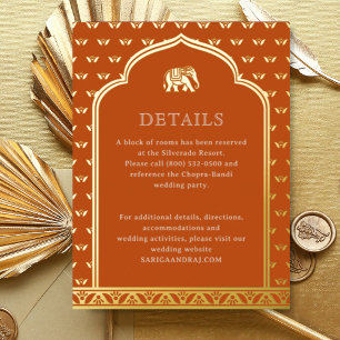 Informationskarte für Elephant & Lotus Wedding Folien Feiertagspostkarte