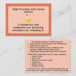 Informationskarte für Hochfructose-Maissirup Gefah Begleitkarte
