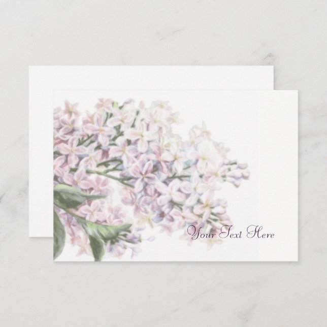 Informationskarte für Hochzeitspaare Lilac Blooms Begleitkarte (Vorne/Hinten)