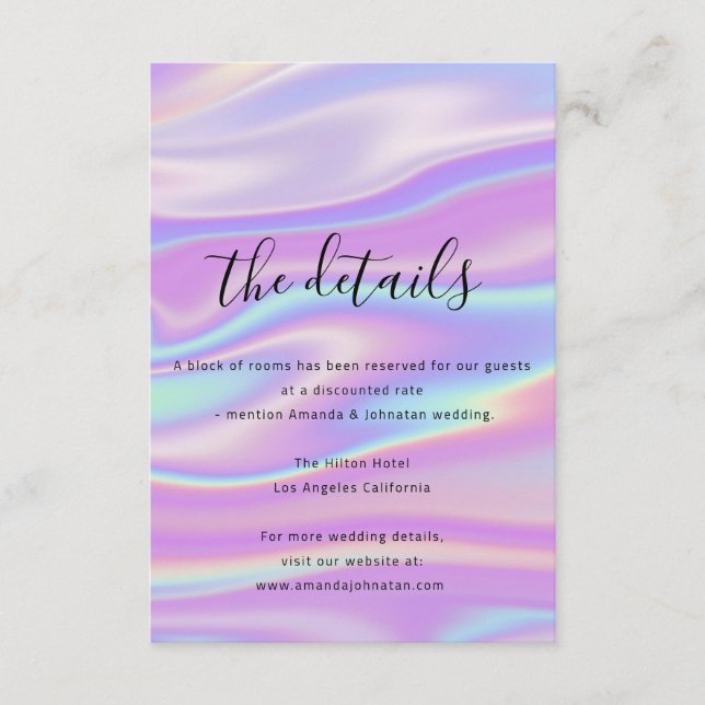 Informationskarte Hochzeit Begleitkarte (Vorderseite)