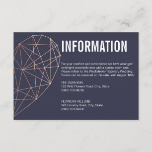 INFORMATIONSKARTE   Rose Goldenes Herz Begleitkarte