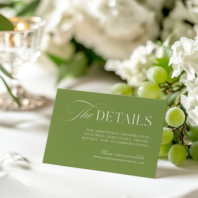Informationskarte zum Thema "Grüne Hochzeiten" Begleitkarte (Sage Green Wedding Information Enclosure Card)