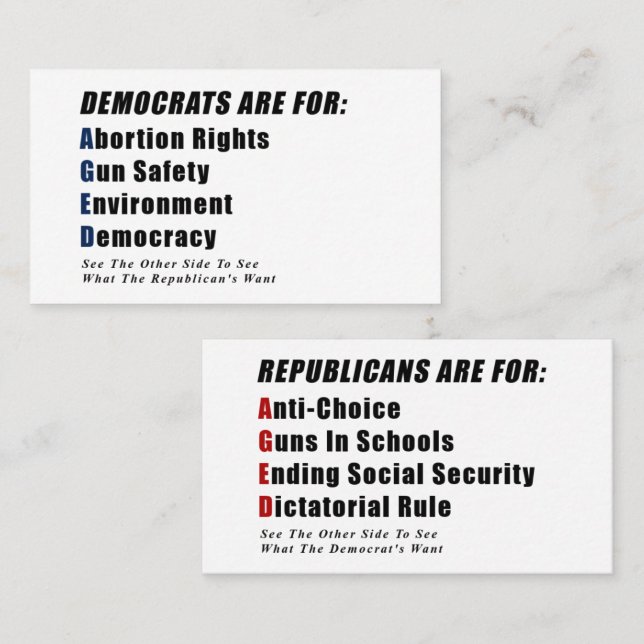 Informationskarte zur Abstimmung Telefonnummerkarte (Vorne/Hinten)