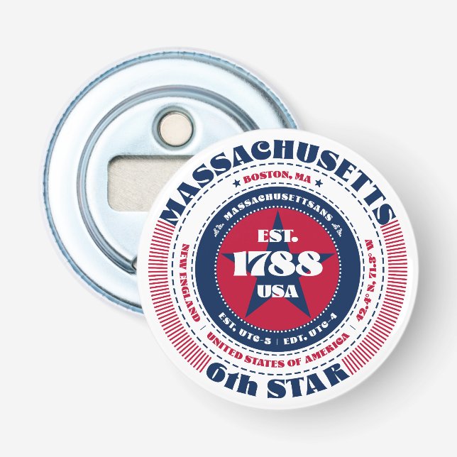 Informationskreis für Massachusetts Staat Flaschenöffner (Vorderseite)