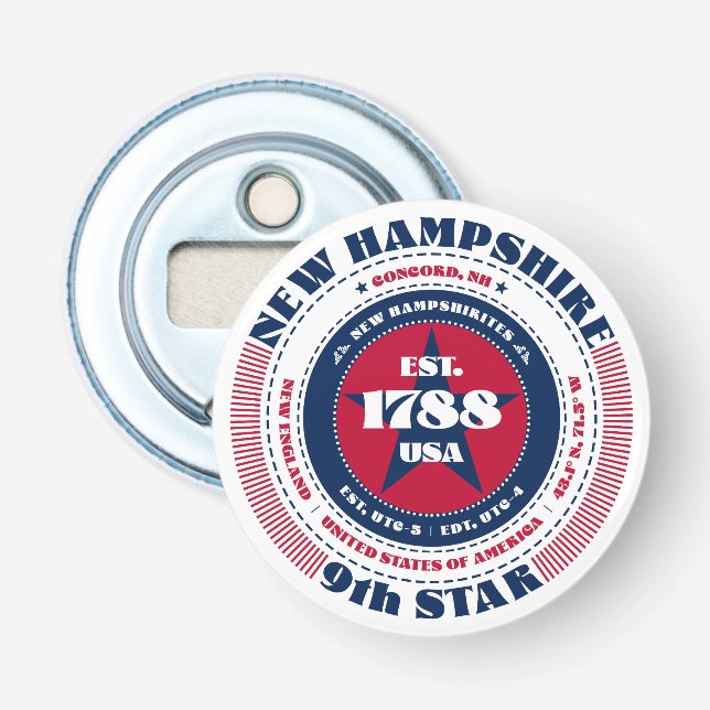 Informationskreis für neue Hampshire-Staat Flaschenöffner (Vorderseite)