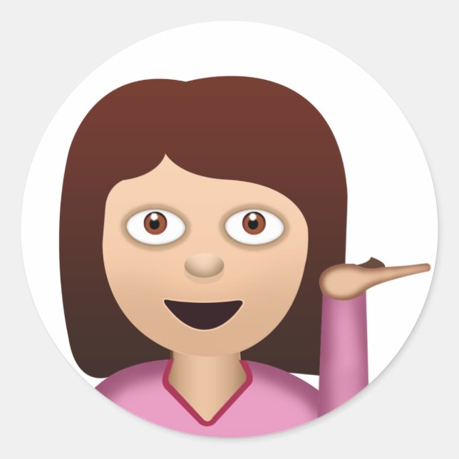 Informationsschalter Person Emoji Runder Aufkleber (Vorderseite)